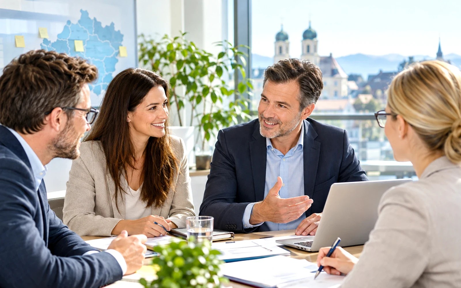 Unternehmer im Gespräch über ein gemeinsames Vorhaben